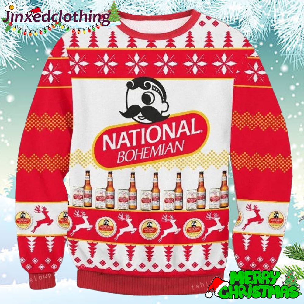 National Bohemian Beer Ugly Christmas Sweater 